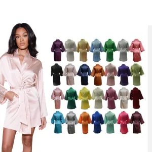 Luxury Women’s Satin Silk Robe – Bridesmaid Dressing Gown Kimono Sleepwear S-4XL