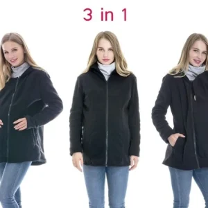Seraphine Jacket Womens Large Blue 3 In 1 Hoodie Maternity Baby Wearing Nursing